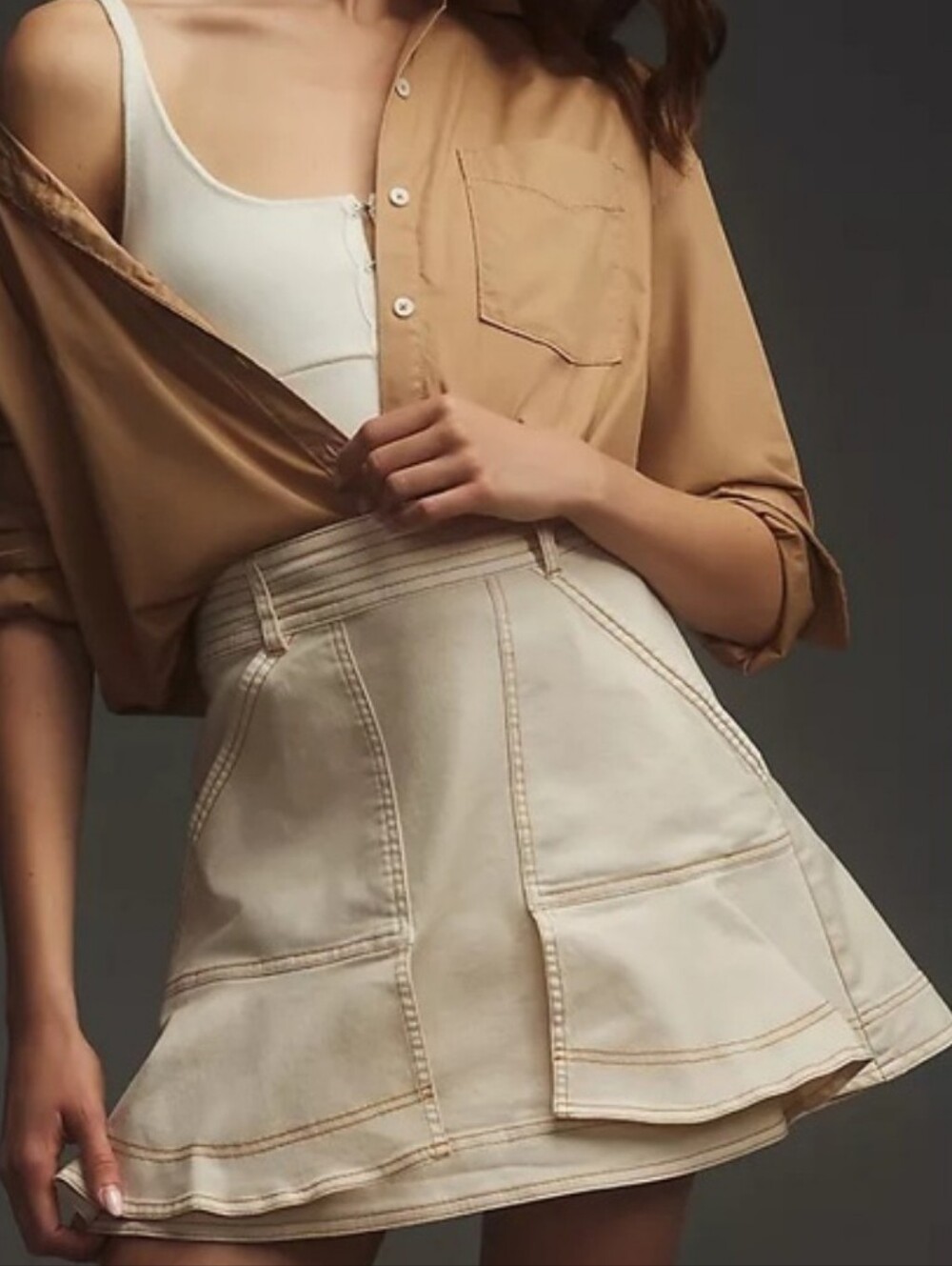 Anthropologie Pilcro Kick Flare Mini Skirt Size 14 ($108 Original)
